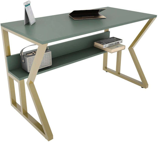 Γραφείο Wake Ξύλινο Green-gold 120x60x72.8εκ.