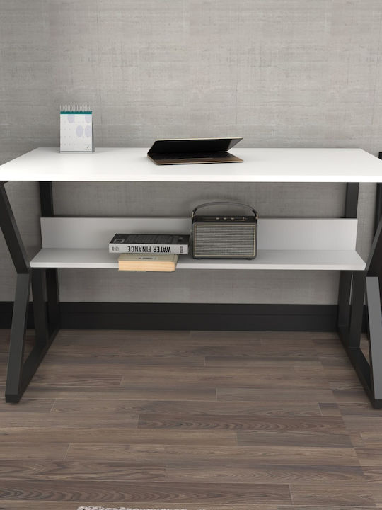 Schreibtisch Wake Holz Weiß-Schwarz 120x60x72,8cm