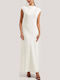 Maxi Dress for Wedding Christening Drape Ivory