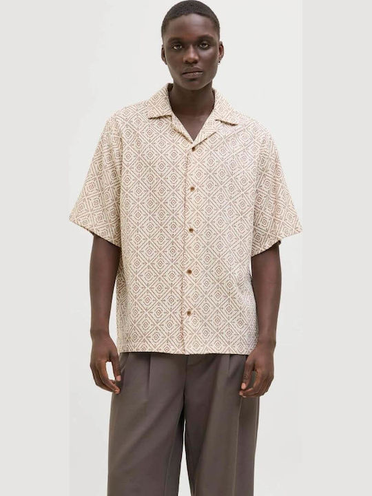 Jack & Jones Kurzärmlig Baumwolle Hemd Oatmeal