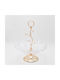 Estheti Home Metall Glas Goldenes Serviertablett 33x38,5cm 819-00260