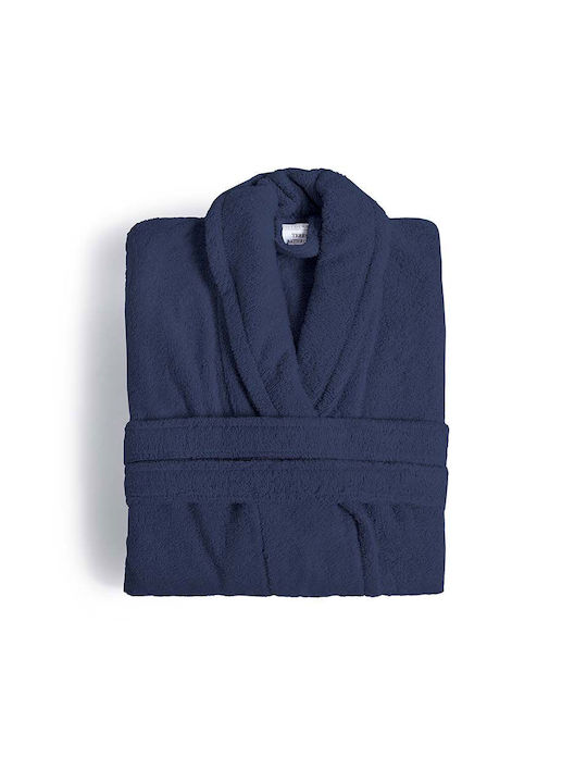 Fieldcrest Ultra Soft Мъжки халат с яка Indigo ...