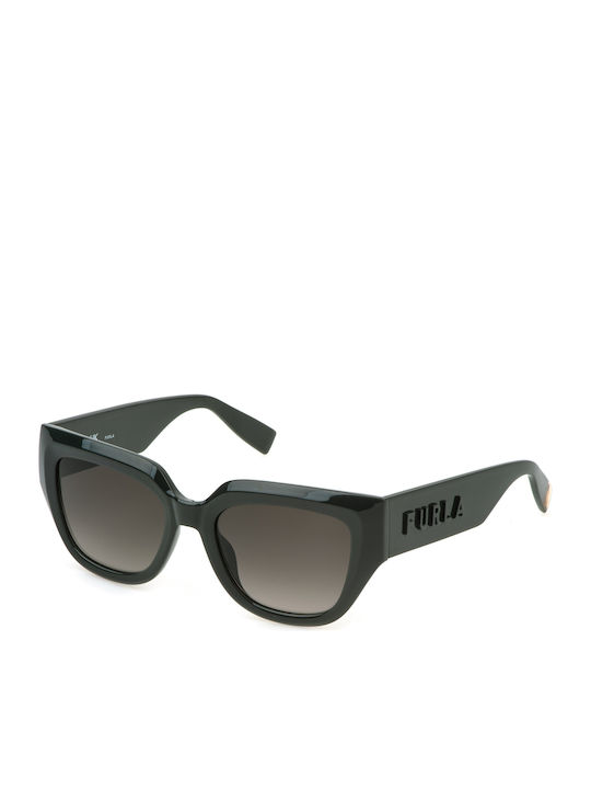 Furla Women's Sunglasses with Green Plastic Fra...