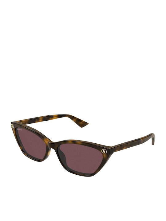 Gucci Damen Sonnenbrille mit Braun Schildkröte ...