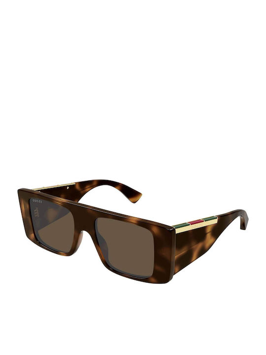 Gucci Unisex Sunglasses with Brown Tartaruga Pl...