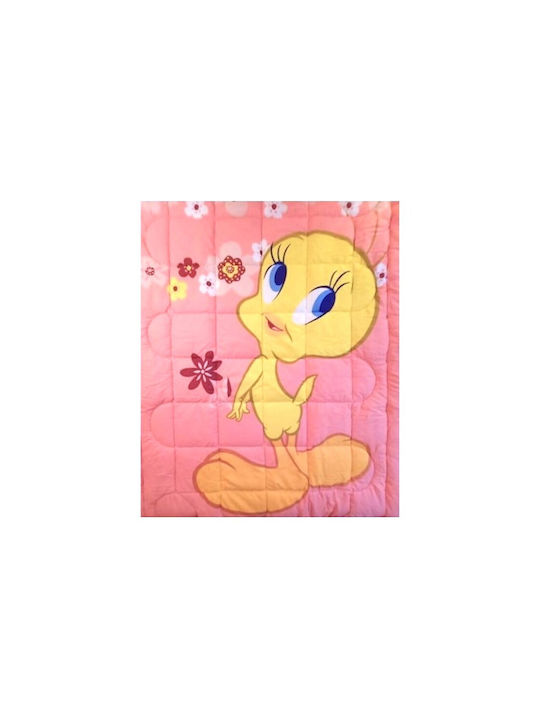 Disney Happy Tweety Παιδική Παπλωματοθήκη Μονή Βαμβακερή Ροζ 160x230εκ.