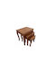 Rectangular Zigon Set Made of Solid Wood Brown 3 Pieces M44xW36xH46cm