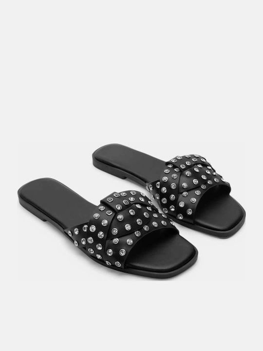 Luigi Women's Flat Sandals in Black Color