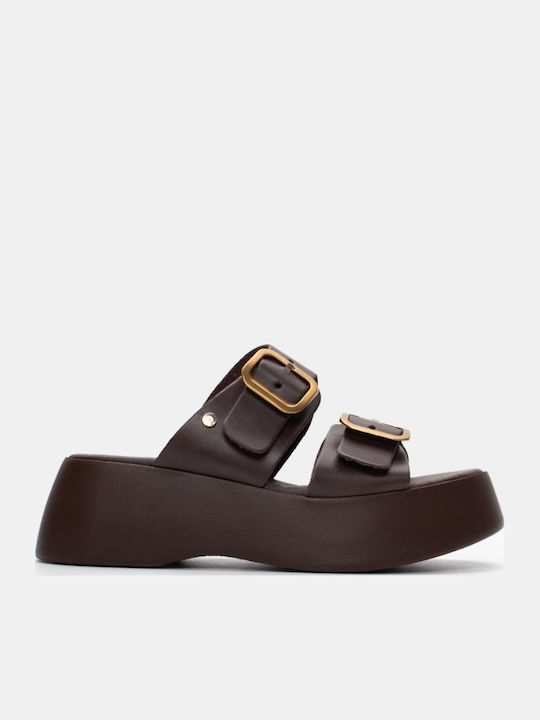Luigi Γυναικεία Σανδάλια Flatforms Καφέ