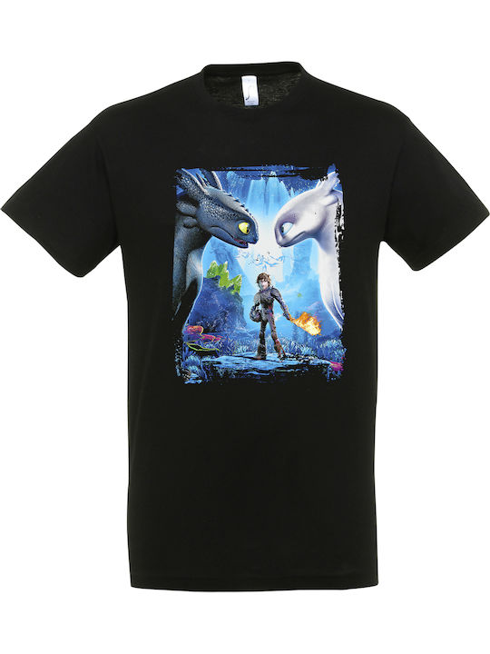 Men's Black T-Shirt How To Train Your Dragon Dp0771