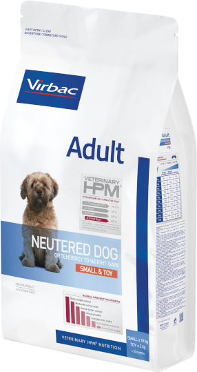 Virbac 3kg Dry Food Diet for Adult Neutered Small Breed Dogs with Pork, Chicken, Rice, Poultry and Potatoes