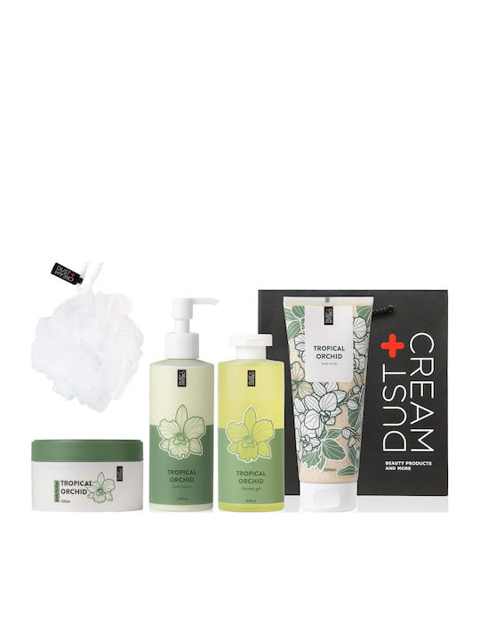 Dust+Cream Basic Line Комплект за грижа за кожата за Почистване на тялото 5бр