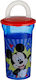 Kleinkinderbecher mit Griff und Strohhalm Mickey aus Plastik Blau 400ml
