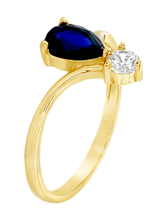 Xryseio Ring with Zircon made of Gold 14K