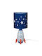 Kinder Nachttischlampe Blau 14x31cm