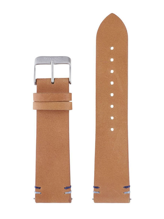 WATX & CO Δερμάτινο Λουράκι Καφέ 44mm