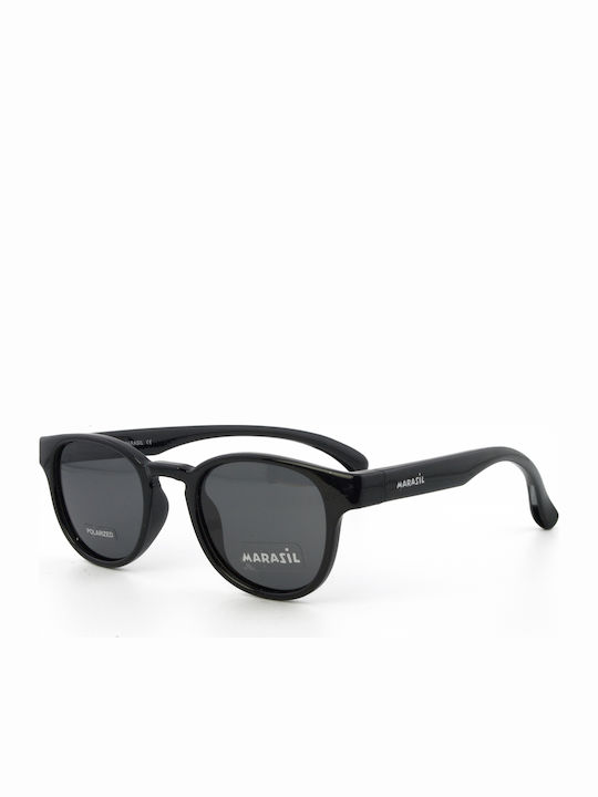 Marasil Oval Baby Sunglasses with Polarized Lenses Black for 1-4 Years