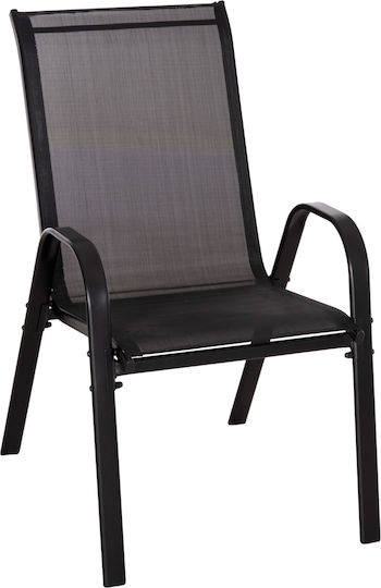 Gartenstühle Leon Schwarz 4 Stück 55x70x91cm