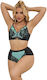 Subblime 955557 Green Patent Leather Mesh Zipper Bra Set