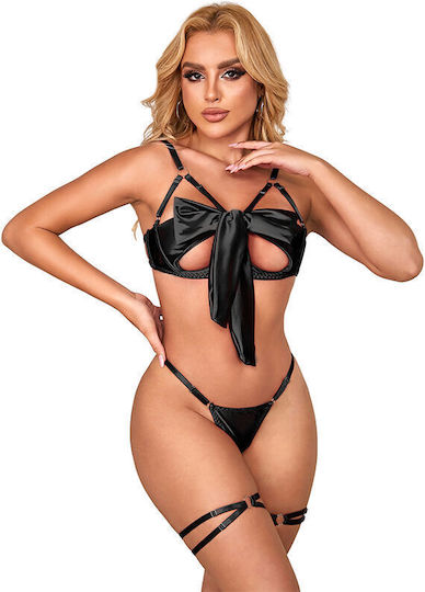 Subblime Sexy Σετ Εσωρούχων με Ζαρτιέρες Μαύρο