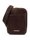 Δερμάτινη Herren Tasche Schulter / Crossbody Braun Dunkel