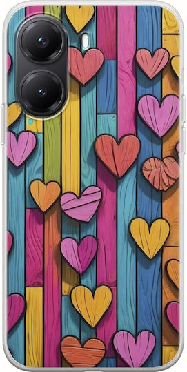 Valentinstag Holz-Liebe-Hülle für Xiaomi Poco X7 Pro 5g Flexibles Transparentes Silikon TPU