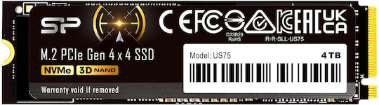 US75 SSD 4.1TB Тип M.2 с Връзка PCI Express 4.0 Съвместим с PlayStation 5 SP04KGBP44US7505