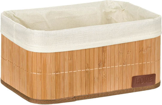 Storage Basket Bamboo Beige 32x22x16cm 1pcs