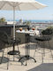 Meppo Outdoor Bar Free Standing Table with Marble Surface and Cast Iron Frame White-black Shade 60x60x107.8cm