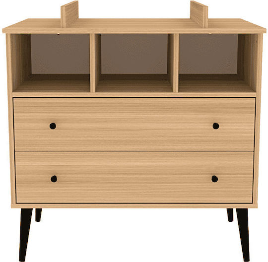 Βρεφική Συρταριέρα με 2 Συρτάρια Μπεζ 96x58x93cm Βρεφική Συρταριέρα με 2 Συρτάρια Μπεζ 96x58x93cm