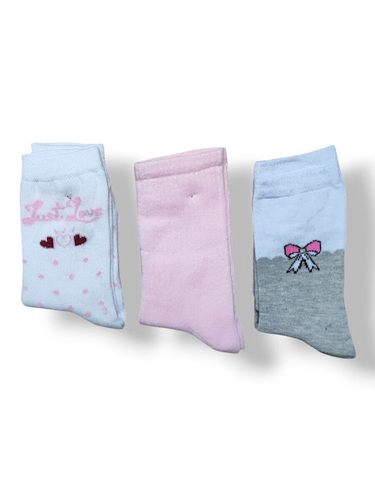 Babydom Șosete pentru Copii White, Grey, Pink 3 Perechi