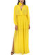 Maxi Φόρεμα για Γάμο / Βάπτιση Κίτρινο (Yellow)