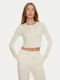 Damen Langarm Pullover Ecru