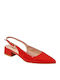 Pumps mit Riemchen & flacher Absatz Rot
