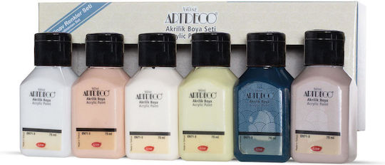 Artdeco Set mit 6 Acrylfarben 75ml Skandinavisch