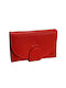 Large Leather Women's Wallet Classic with RFID Red