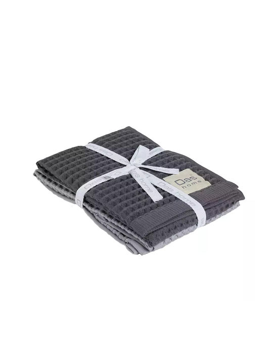 Das Home 0801 Geschirrtuch aus 100% Baumwolle in Gray Farbe 40x60cm 2Stück