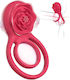 Smd Rose Ring 2-in-1 Vibrating Cockring Clitoral Stimulator Silicone Penis & Clitoris Vibrator Ring Pink
