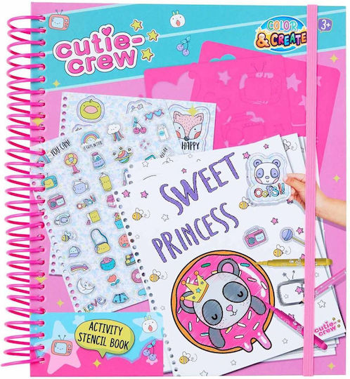 Cutie Crew Stencil Activity Coloring Book CC60356