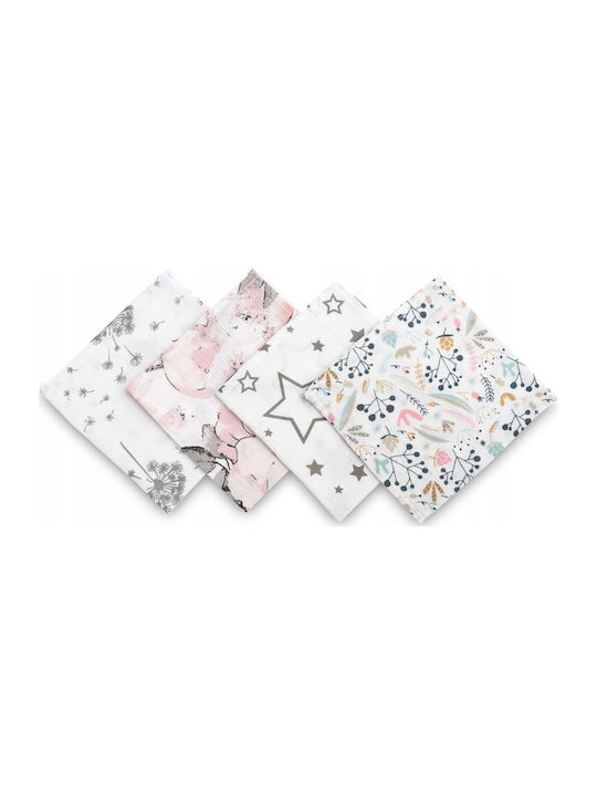 Sensillo Musselin-Kuscheldecken Rosa 35x35cm. 4Stück