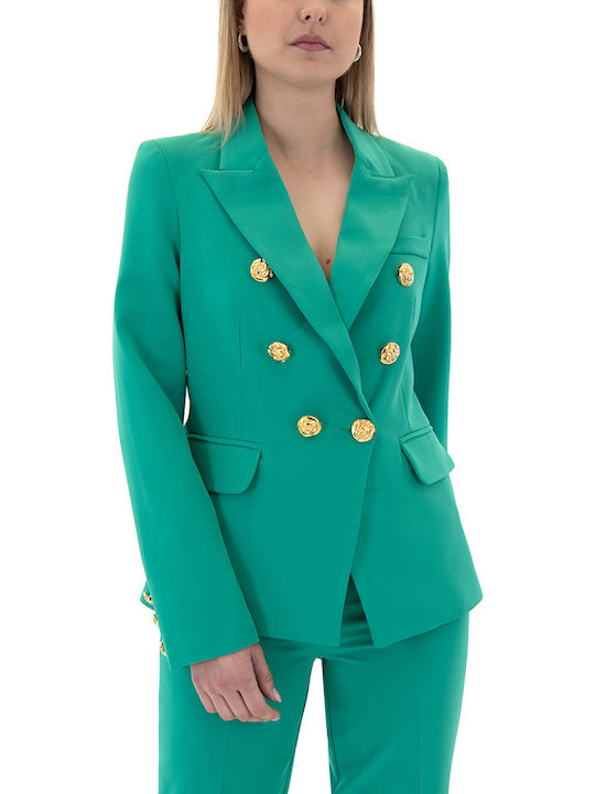 C. Manolo Women's Double Breasted Blazer Green (Green)