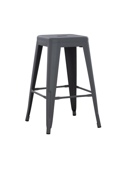 Scaun Metalic Bar De Grădină Gri 43x43x67cm