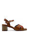 Leder Sandalen Tabac Braun