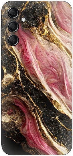 Schwarze-Pinke Marmor-Silikonhülle für Samsung Galaxy M34 5G