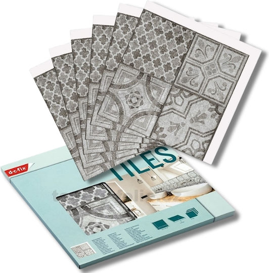 Autocolant Rigid Gri pentru Plăci de Perete 30,5 × 30,5 cm D-c-fix 270-3006 Set de 6 bucăți
