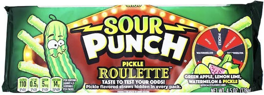 Sour Punch Сладкарски изделия Straws Pickle Roulette 1бр 128гр