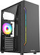 ProGaming Cyber Gaming Midi Tower Computer Case with Side Window and ARGB Lighting Black