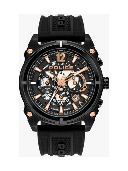 Police Women's Watch with Black Rubber Strap