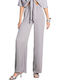 Damen Hoch tailliert Stoff Hose mit Gummizug in Lockerer Passform Gray