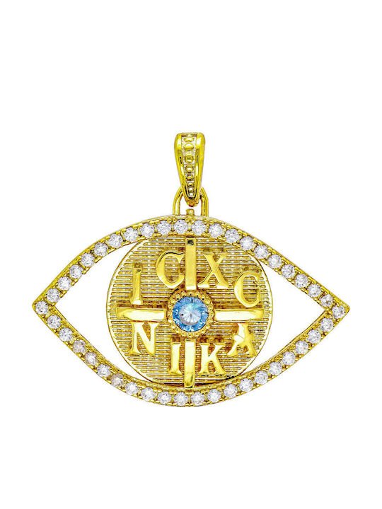 Kiriakos Gofas Pendant Kids Talisman Double Sided made of Gold 9K PR775